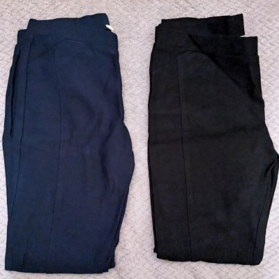 NEW Plus Size Thick Nylon Blend Leggings- Black- Navy- 1X-2X-3X