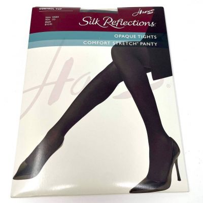 00s Hanes Vintage Black Opaque Comfort Stretch Tights