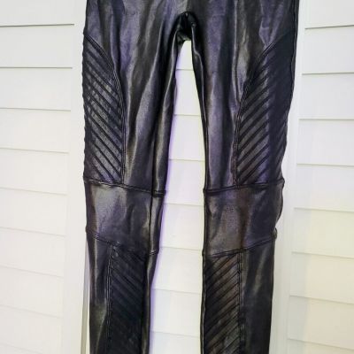 Spanx Moto faux leather leggings, size small