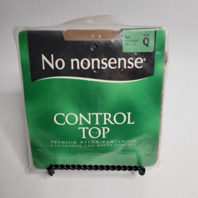 No Nonsense Control Top Nylon Pantyhose Q Sheer Toe Tan Trims Flattens Hips