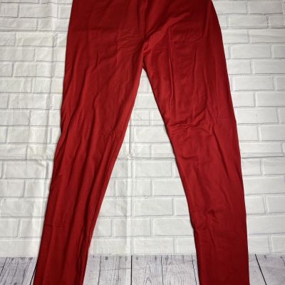 LuLaRoe TC Leggings TRUE RED Solid Color Tall & Curvy (Fits Size 12-18) NWT