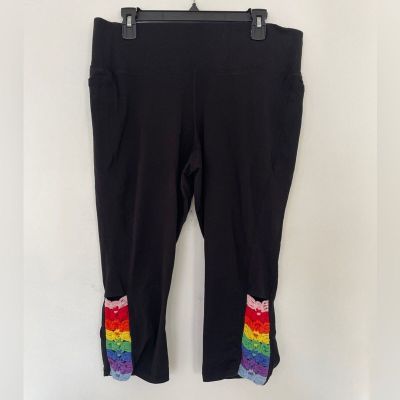 LIVI Rainbow Detail Cotton Crop Leggings Size 18/20