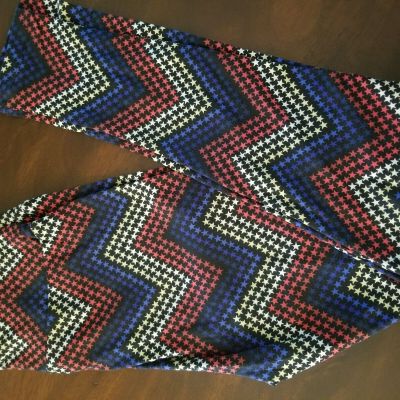 Lularoe Leggings OS, 2018 AMERICANA, Chevron Stars,  Red White Blue, Brand New