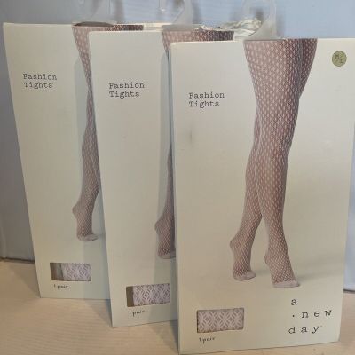 3 Pack A New Day Women's Fashion Tights Size M/L White, Sheer, Ivory, Wedding