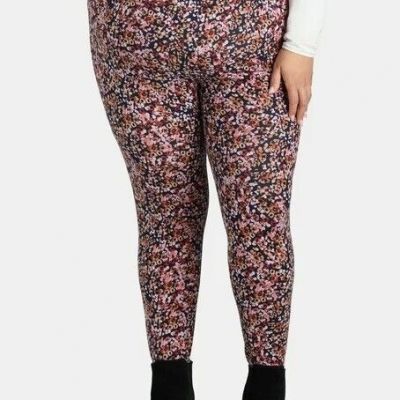 Terra & Sky  NEW?Woman's Printed High rise PLUS Leggings size 3X~Ditsy Garden