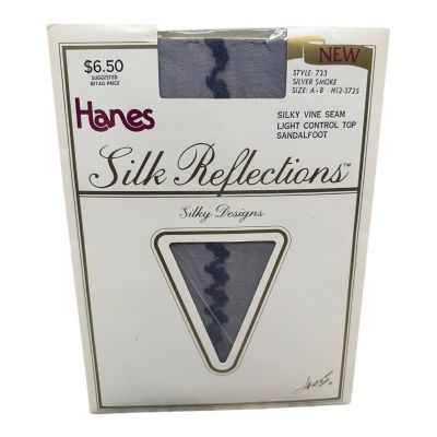 VTG Hanes Silk Reflections Light Control Top Silky Vine Seam 733 Silver Smoke AB