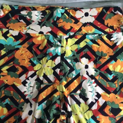 LuLaRoe Leggings (Bright Orange/Yellow Flowers) OS   **NWOT**