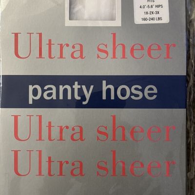 Ultra Sheer Panty Hose Queen Size WHITE 1X-2X-3X 160-240lbs Extra Width