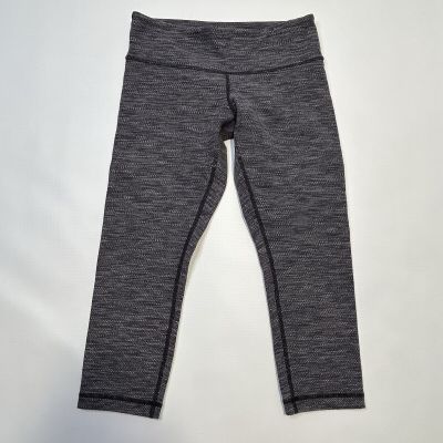 Lululemon Wunder Under Crop Leggings Size 6 Coco Pique Black White/Black READ