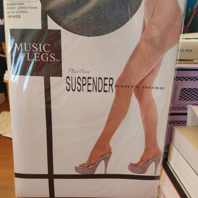 Brand New Plus Size Sheer Suspender Pantyhose Music Legs 803Q 161H3Q