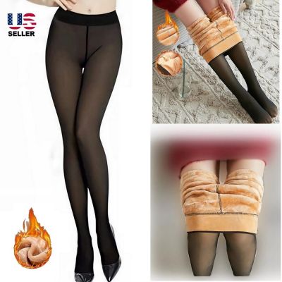 Thermal Fleece Lined Tights Women Skin Look Warm Winter Fake Pantyhose Stockings