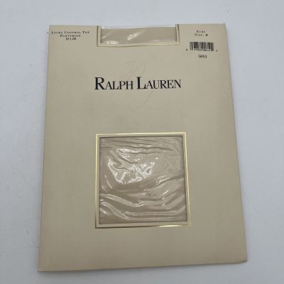 Ralph Lauren Lycra Sheer Control Top Pantyhose ECRU Size B NIP Vintage ivory NOS