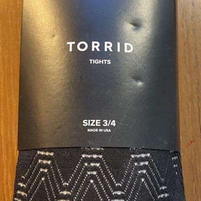 NWT Torrid Black Sheer Tights Size 3/4 In Pkg Diamond Mesh Pattern READ*