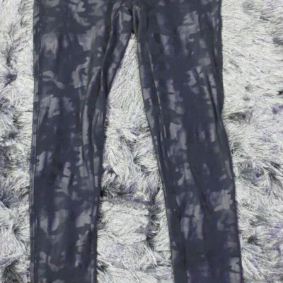 Spanx Womens Leggings XS Black Camo Workout Gym Run Pants Yoga Athleisure Logo