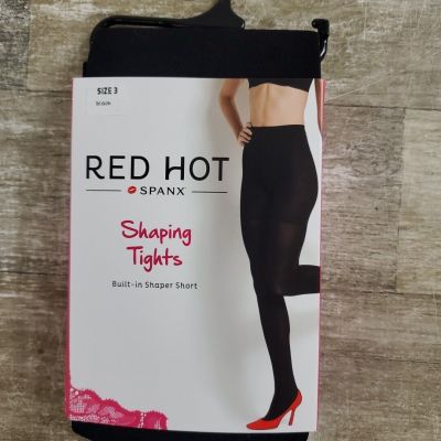 SPANX Red Hot Shaping Tights Sz 3 Womens Black Stretch NEW