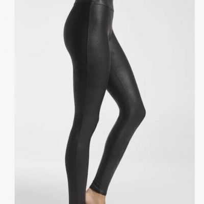 SPANX Faux Leather Black Shiny Leggings Small