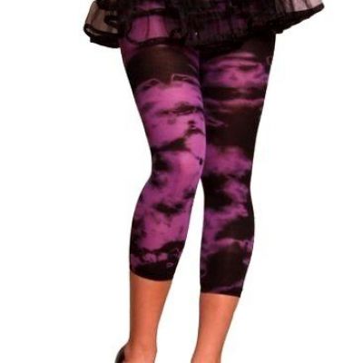 1168 Purple Tie Dye Seamless Workout Leggings Spandex Pants Rave OS S M L