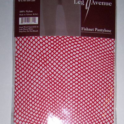 Leg Avenue Red Fishnet Pantyhose Tights OSFM 90-160 lbs NIP Halloween Costume