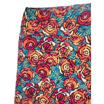 LuLaRoe Leggings TC Tall & Curvy Butter Soft Red Floral Print Womens Plus Size