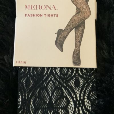 Merona M/L 1 Pair Black Lacy Fishnet Fashion Tights