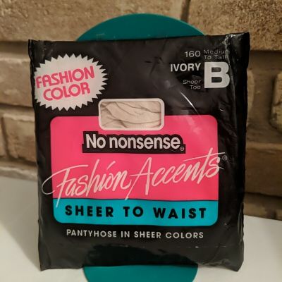 No Nonsense Fashion Color IVORY Sheer to waist-Med/Tall Pantyhose Size B