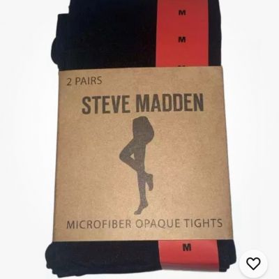 Steve Madden Women's Size M Medium Microfiber Opaque Tights 2 Pairs