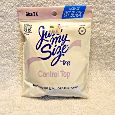 Just My Size Leggs Control Top Pantyhose Size 2X OFF BLACK L'eggs 85201-S2B