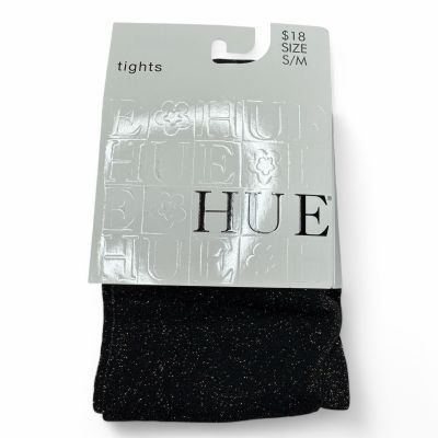 Hue Black Metallic Gold Tinted Tights Womens Size Small Medium 1 Pair New