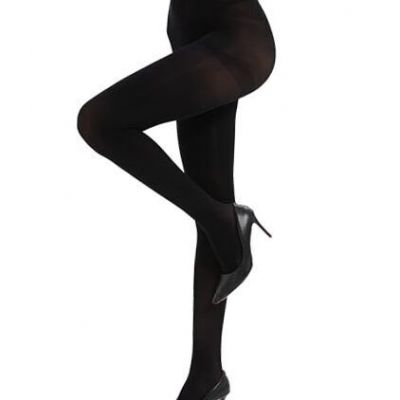 Semi Opaque Tights for Women, Winter Sheer Tights 40D Microfiber X-Large Black