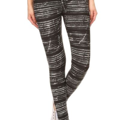 Yoga Style Banded Lined Multicolor Print, Full Length Leggings In A Slim Fitting