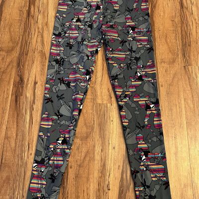 LULAROE DISNEY VILLAINS OS ONE SIZE LEGGINGS CAPTAIN HOOK GRAY AND RAINBOW