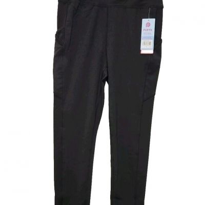 Pop Fit Womens Black High Rise Leggings With Cross Pockets POP5300-1 Size 3XL