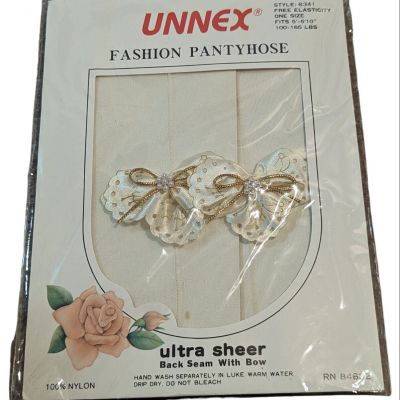 Unnex Fashion Pantyhose Ultra Sheer Back Seam With Bow Pinup