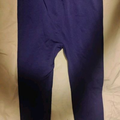 Aura Via Ladies Solid NAVY BLUE One Size PLUS Seamless Leggings Fleece Lined New