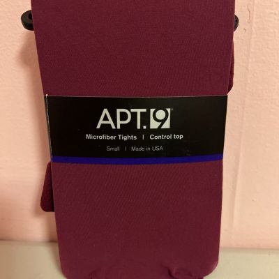 NEW Women’s Apt.9 Control Top Burgundy Microfiber Tights Size Small