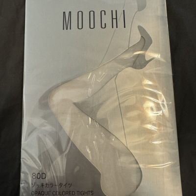 Moochi Women's Opaque White Tights 80 Denier Colored Hosiery fits 100-170LBS