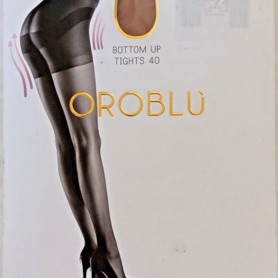 OROBLU Sable Nude Beige Shock Up Bottom Up Tights 40 Den Size Medium NEW $35