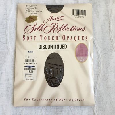 NEW Vtg Hanes Silk Reflections Pantyhose Control Top Sandalfoot Sz CD 726 Carob