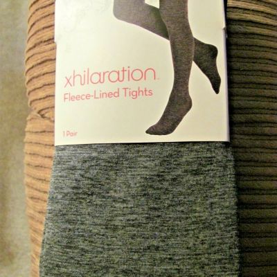 NEW XHILARATION WOMENS SIZE M/L GRAY FLECK FLEECE LINED TIGHTS