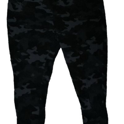 Terra & Sky Women's Plus Black Camo High Rise Leggings Size 2X (20W-22W)