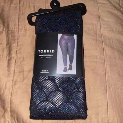 Torrid Active Premium Mermaid Metallic Full Length Leggings Sz 3 Plus Size