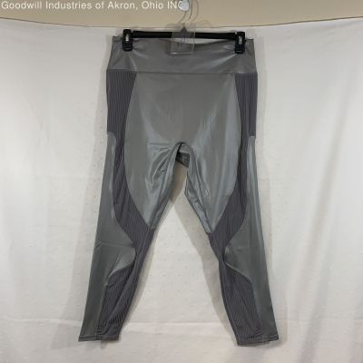 NWT Fabletics Shiny Gunmetal Grey Women's Leggings, Sz. XXL/1X