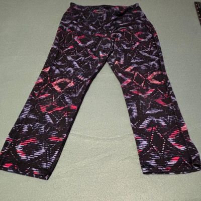 Old Navy Womens M Active Fitted Workout Leggings Geometric Print Purple Pink