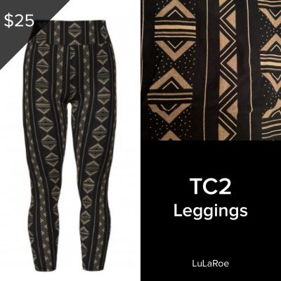 LuLaRoe NEW Leggings TC2 (Tall & Curvy 2) Buttery Soft Sz 18+ Aztec Black Brown