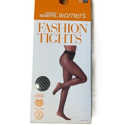 Warner's Women's Black Seam Free Comfort Waistband Tights Size L/XL NWT NEW