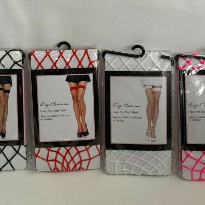 Leg Avenue Fence Net Thigh Highs Nylon Spandex (4 Colors/One Size 90-160 LB) NEW