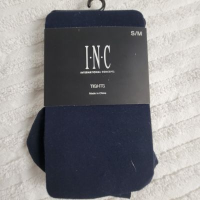 INC International Concepts Women's Core Opaque Tights Navy Size S/M Stretch New