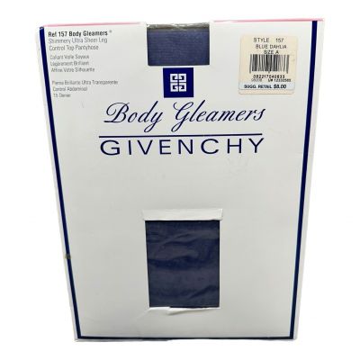 Vintage Givenchy Body Gleamers 157 Blue Dahlia Sz. A Sheer Hosiery Pantyhose NEW