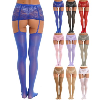 US Women's Stockings Garter Belt Oil Tights Socks See Through Pantyhose Lingerie