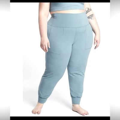 Athleta Salutation Jogger Powervita buttery soft fabric in Blue Star,size 1Xplus